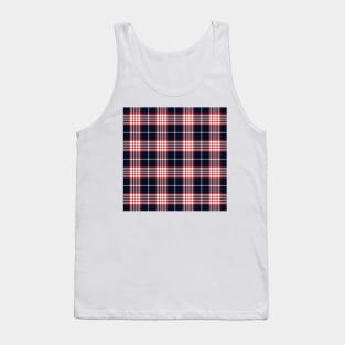 Blue Red and Cream Tartan Plaid Pattern Tank Top